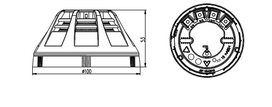 點型復(fù)合式感煙感溫火災(zāi)探測器外形結(jié)構(gòu)圖