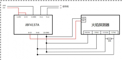 青鳥消防器材火焰探測(cè)器、感溫電纜接線說明